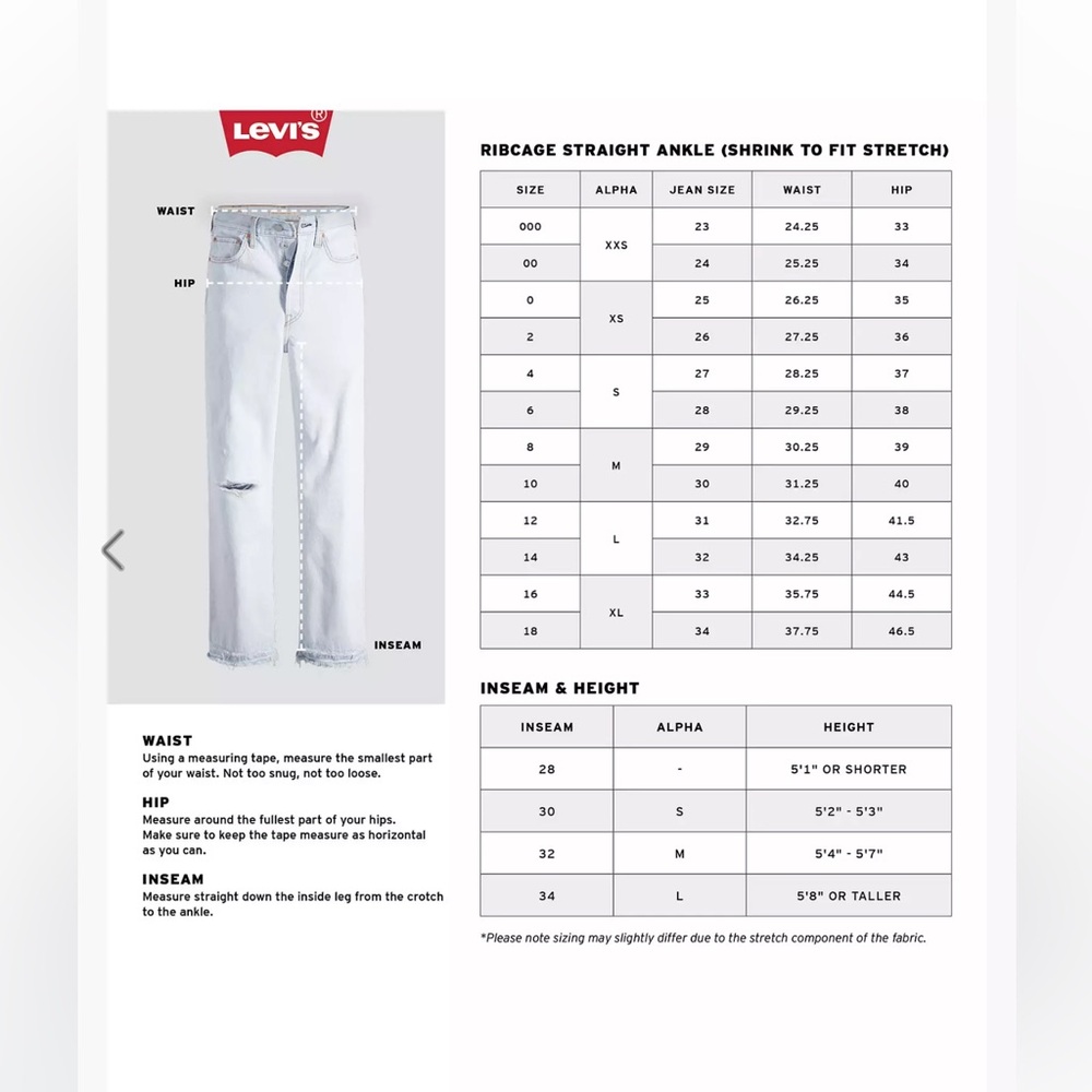 Levi's Ribcage Straight Ankle Jeans 25 x 31 - Picture 10 of 15